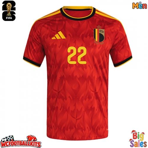Belgium Alexis Saelemaekers #22 Replica Home Stadium Shirt World Cup 2026 Short Sleeve